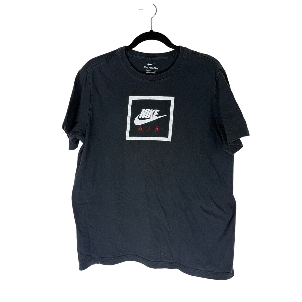 Nike Air Black Short Sleeve Cotton Activewear Logo T-Shirt Women Size M